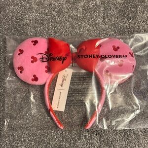 Disney Stoney Clover Pink Ears with Red Hearts